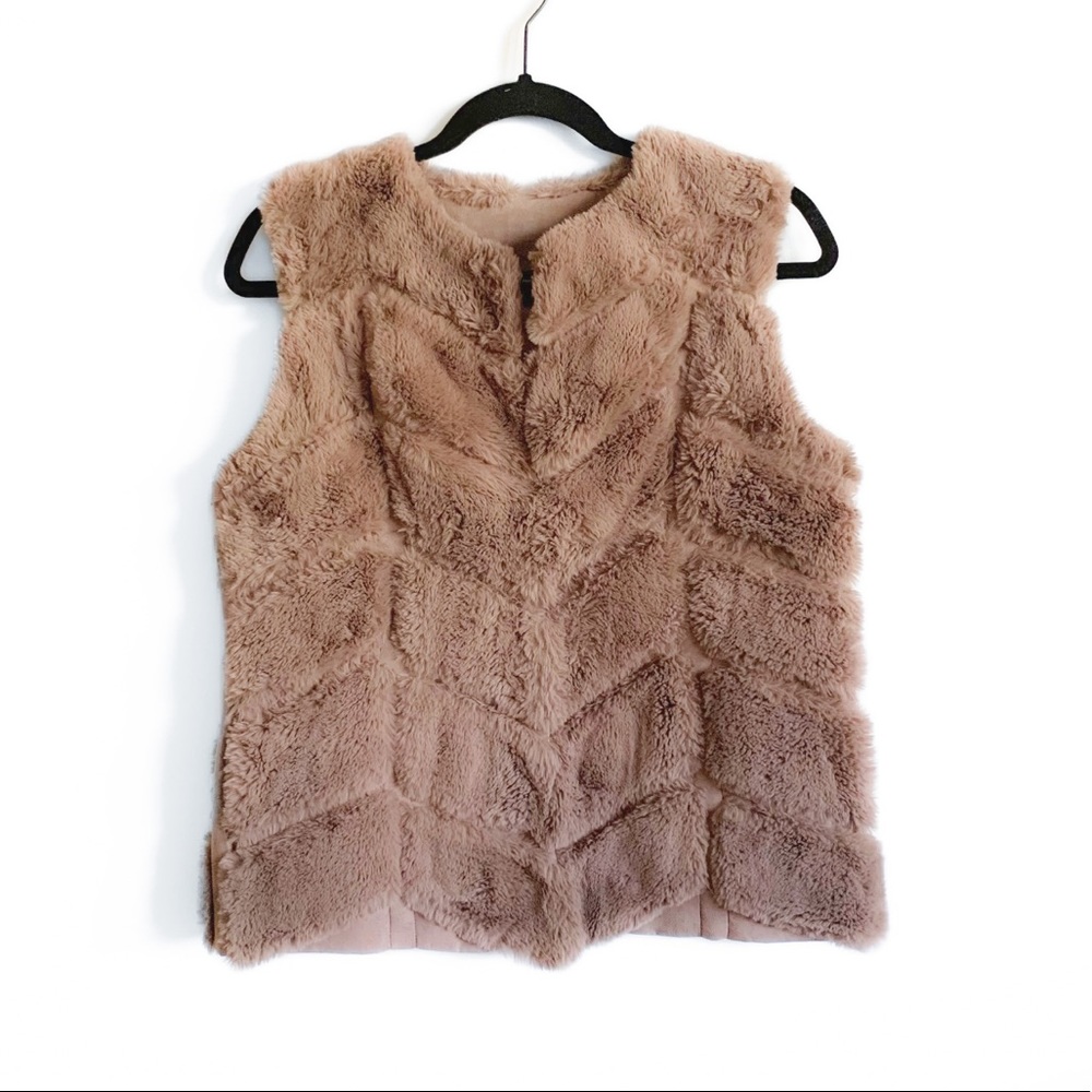 Love Token Faux Fur Chevron Vest Women’s Boho Vest